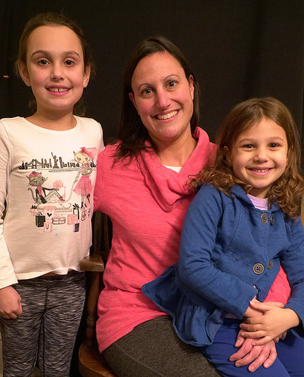 Hillary Koldin with Brianna Harding, 7, and Emily Harding, 5