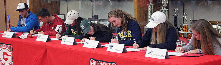 signing, Guilderland athletes