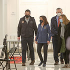 Governor Kathy Hochul tours the state vaccination center at Crossgates Mall
