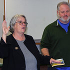 Bridgit Burke, takes her oath of office 