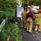 minivan plunged into an excavated site